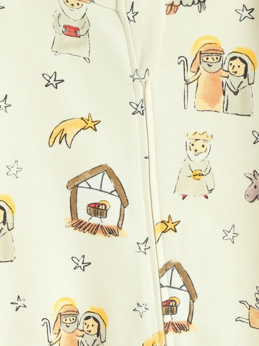 Away in A Manger Pj Footless Onesie Cotton